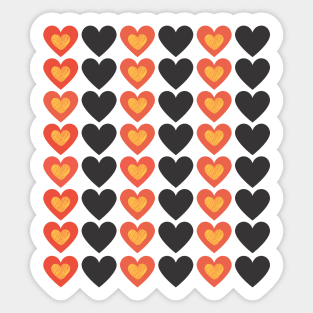 Red & Black, Multicolored Hearts Sticker